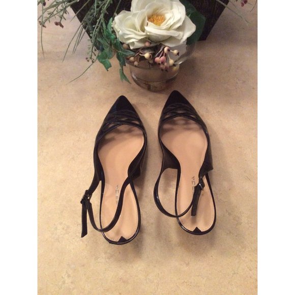 VIA SPIGA CUCIO Black Patent Leather Slingback Kitten Loafer US7.5 EUC! $279 - Picture 5 of 9